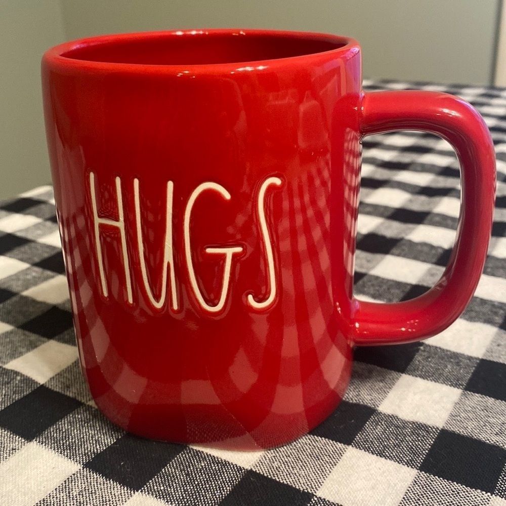 Rae Dunn HUGS and KISSES Double Sided Mug